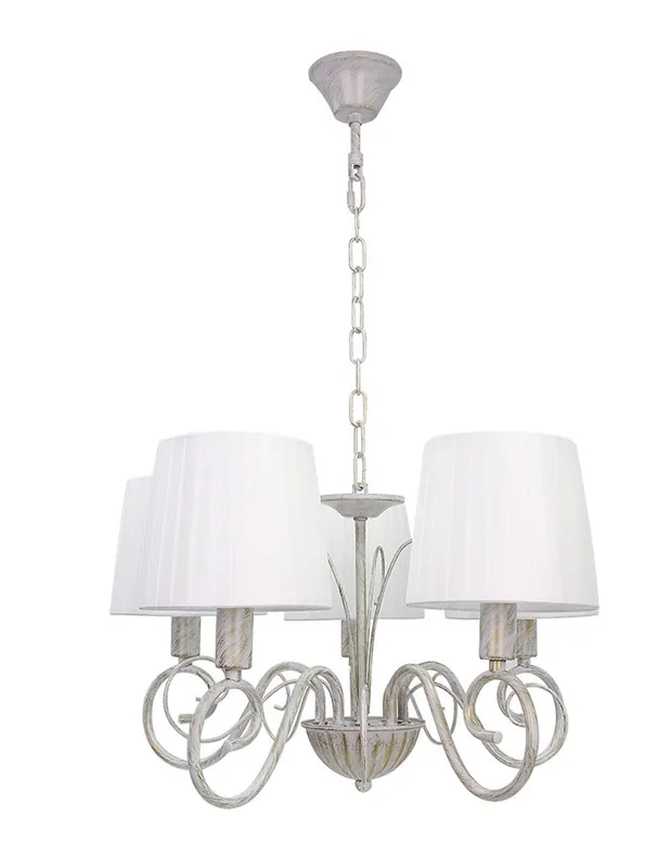 Nuevo Modelo Lámpara Amsterdam 5 Luces Blanco-Oro