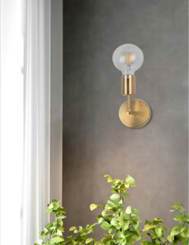 Aplique de Pared Retro Oro de 1 Luz Alta Calidad