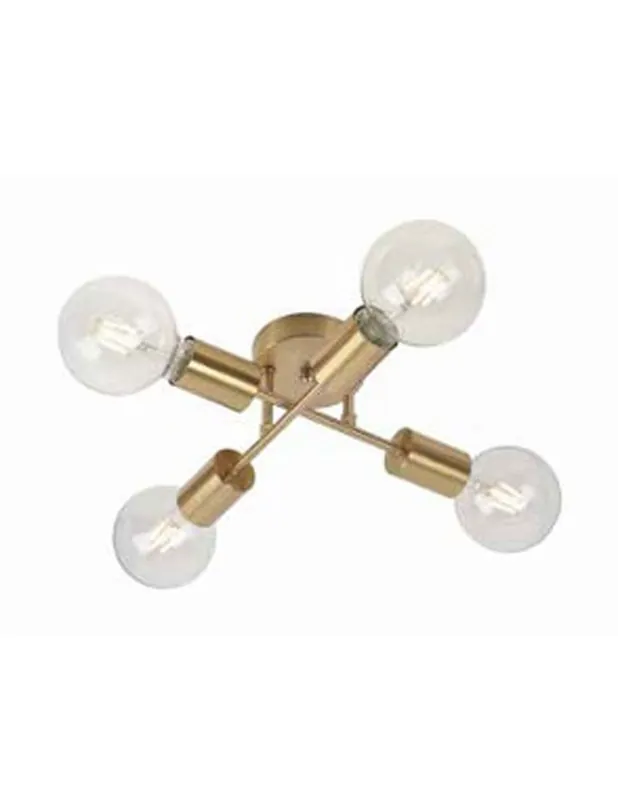 Profesional Luminaria Plafón Estilo Retro Oro Mate