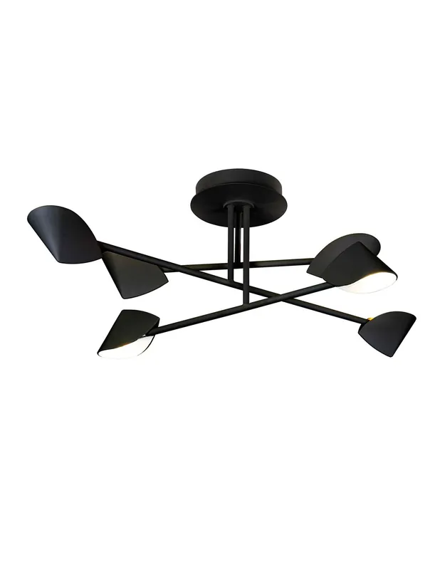 Capuchina Plafón Negro 6 Luces Mantra Económico
