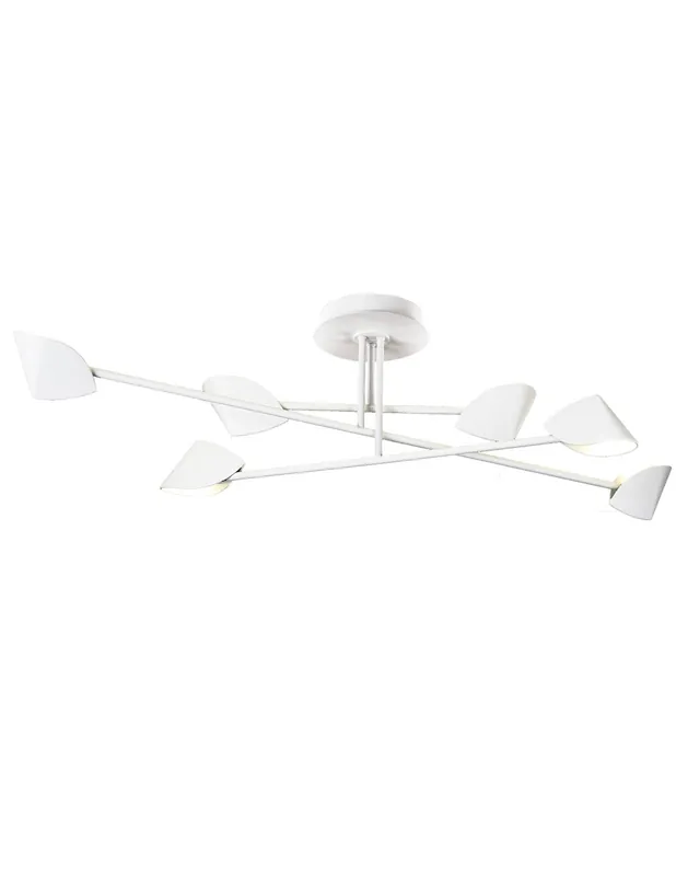 Capuchina Plafón Blanco Grande 6 Luces Mantra De Moda