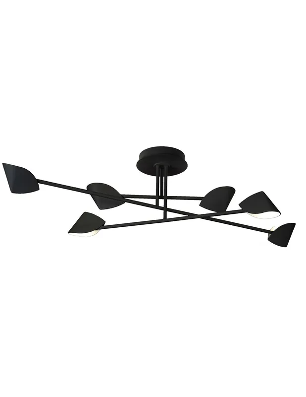Ordena Ya Capuchina Plafón Negro Grande 6 Luces Mantra