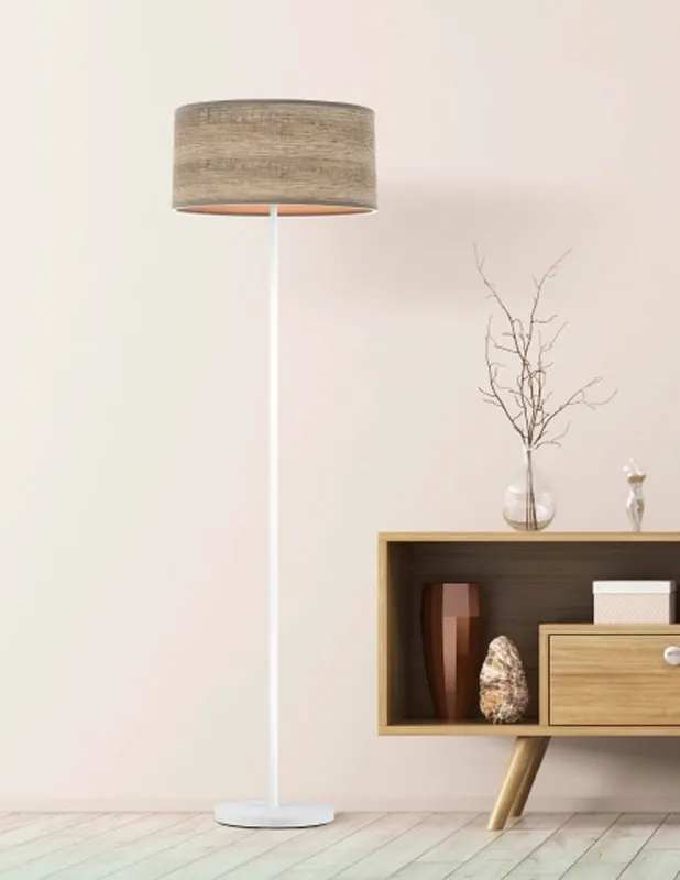 Jerte Lámpara de Pie Madera Gris Fabrilamp Nuevo Modelo
