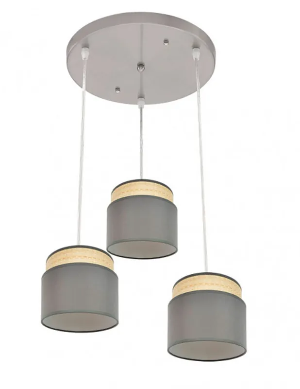 Promoción Exclusiva Kandy Lámpara de Techo 3 Luces Natural y Gris Fabrilamp