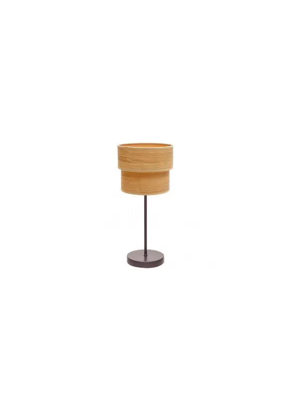 Smile Lámpara de Mesa Tela Madera Clara Garantía De Devolución De Dinero