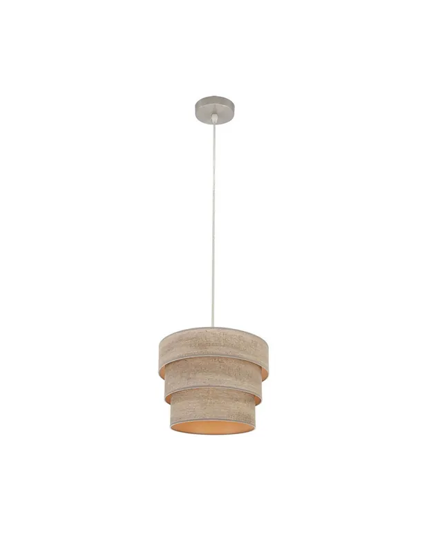 Hecho A Mano Lámpara Tejido Imitación Madera Gris 40 ó 50 cm