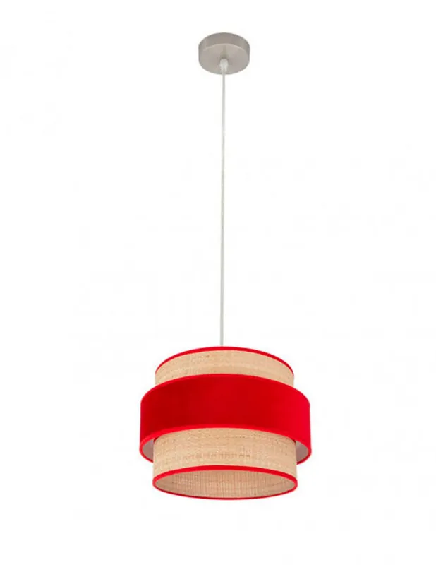 Lámpara Arpillera y Terciopelo Rojo 30, 40, 50 ó 60 cm Oferta Especial
