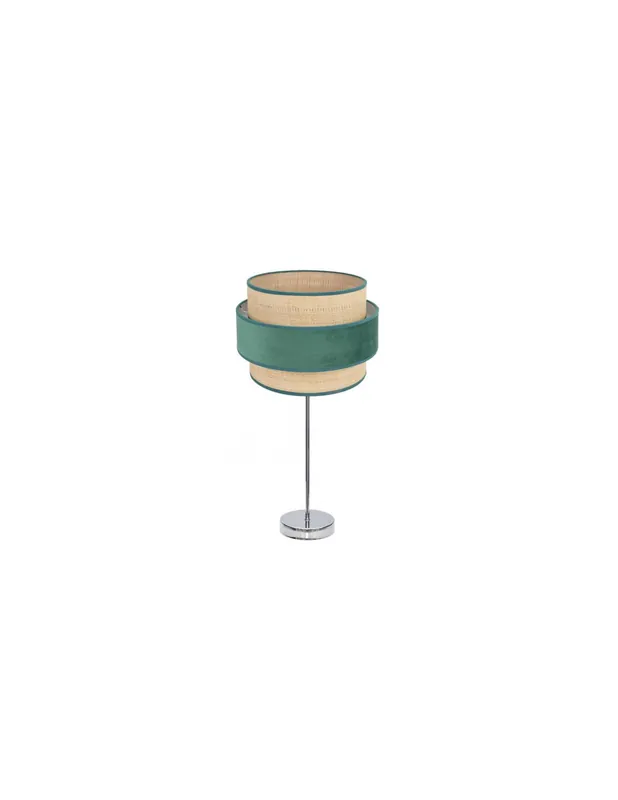 Oferta De Temporada Lámpara de Mesa Arpillera y Terciopelo Verde
