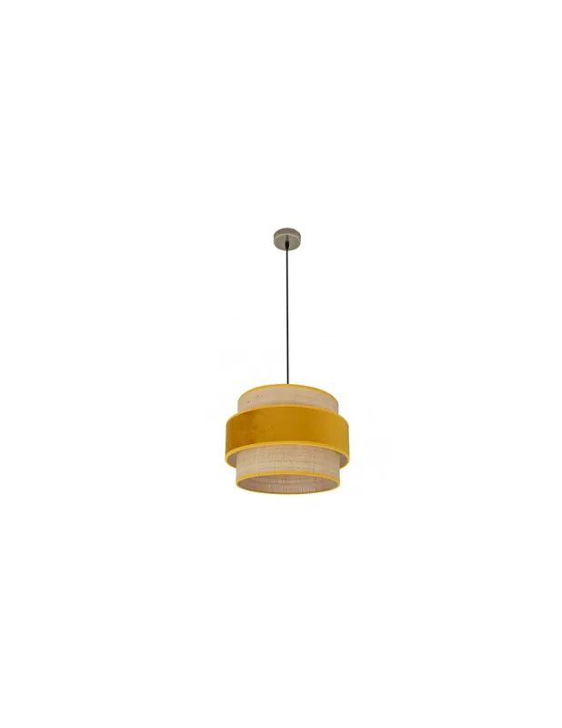 Promoción Exclusiva Lámpara Arpillera y Terciopelo Amarillo 30, 40, 50 ó 60 cm