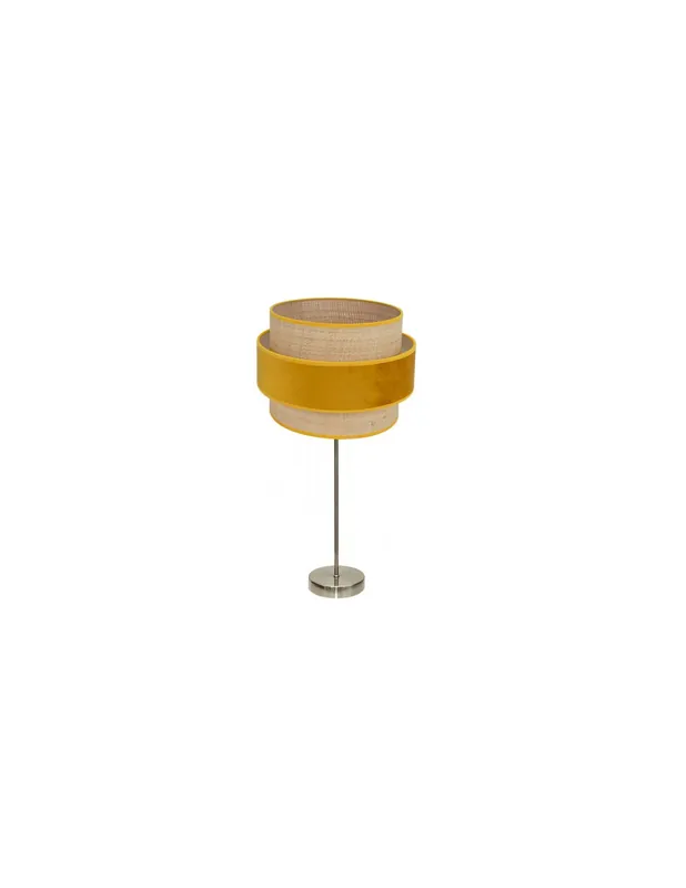 Lámpara de Mesa Arpillera y Terciopelo Amarillo Stock Limitado