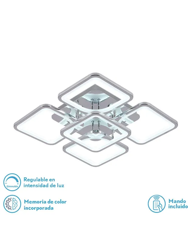 Plafón Led Salón con Mando, Intensidad Regulable y Memoria Auténtico