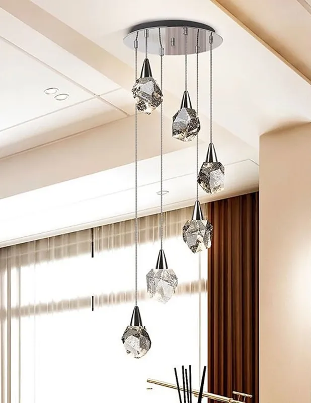 Garantía Incluida Lámpara Plafón 6 Luces AQUARIA Cromo Schuller