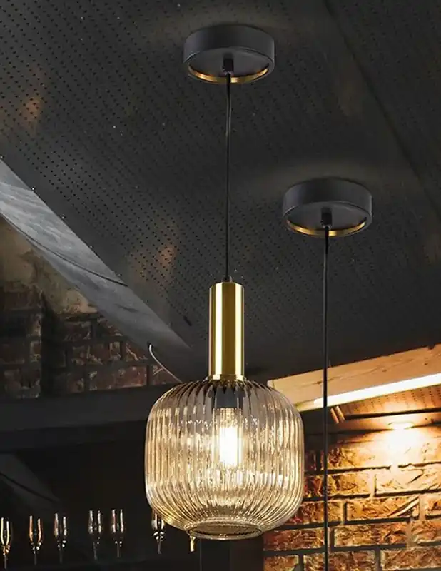Precio De Oferta Luminaria Norma Cristal Ambar Schuller