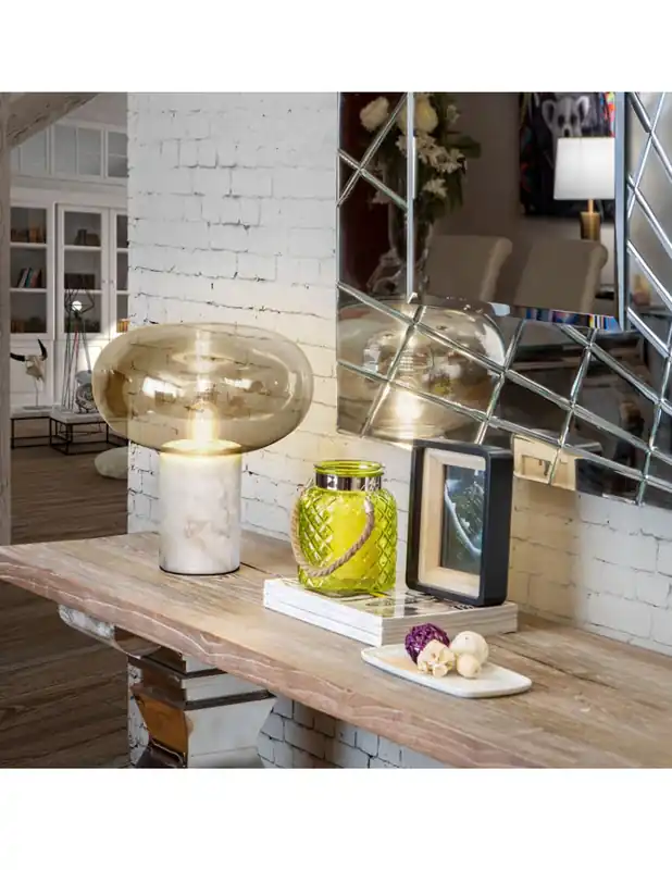 Favorito De Clientes Lámpara de Mesa Fungi Mármol Blanco