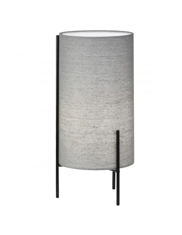 Lámpara de Mesa Trípode Negro Textil Gris Barato
