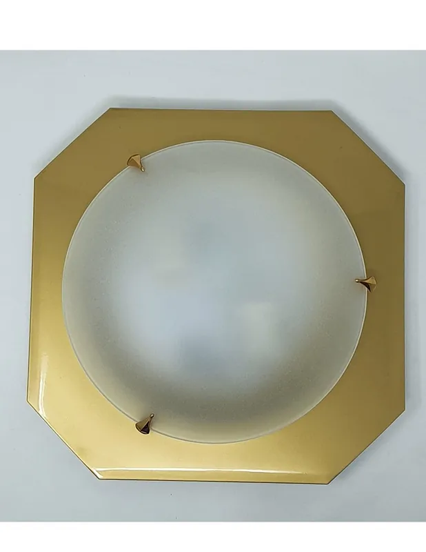Plafón Oro 2*E27 Cuadrado 36 CM Económico