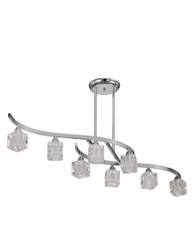 Directo De Fábrica Lámpara Cromo 8 Luces Tubo Telescópico
