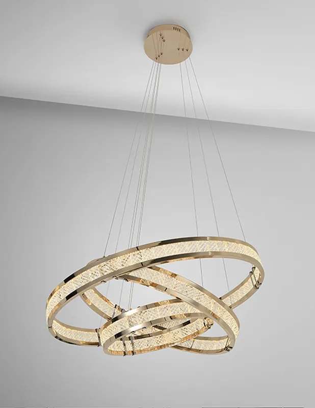 Disponible Ahora Lorian Lámpara 3 Aros Dorado Brillo Schuller