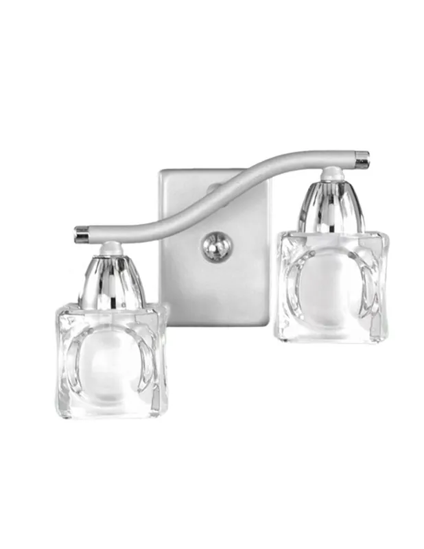 Aplique de 2 Luces Tulipa Cristal Hielo Moderno