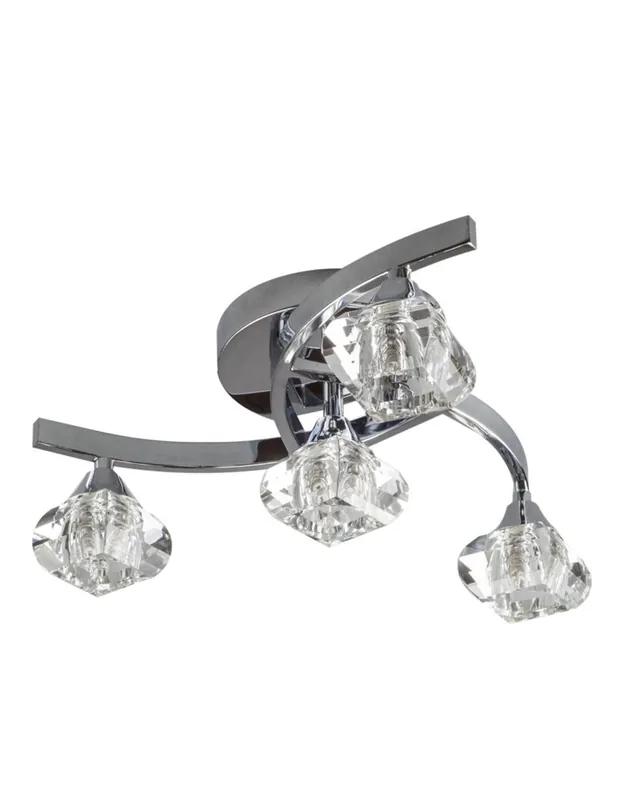 Tendencia Lámpara Plafón 4 Luces Cromo Tulipa Optica