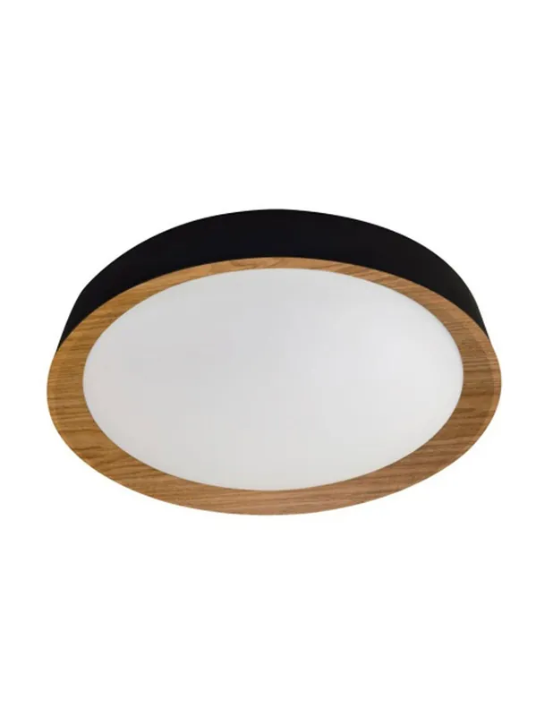 Garantía De Devolución De Dinero Plafón Led de 40 Blanco y Negro con Madera