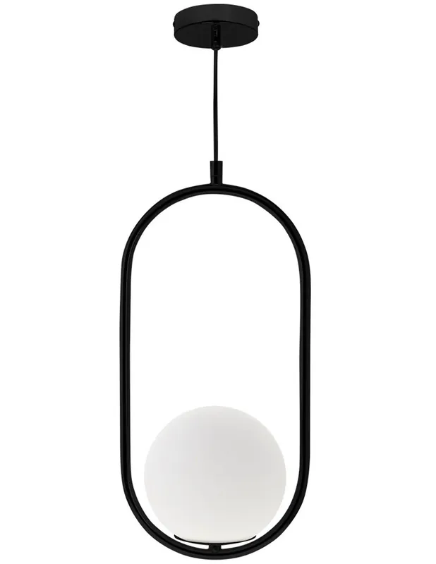 Aimee Lámpara Oval Negra Tulipa Opal Comprar En Línea