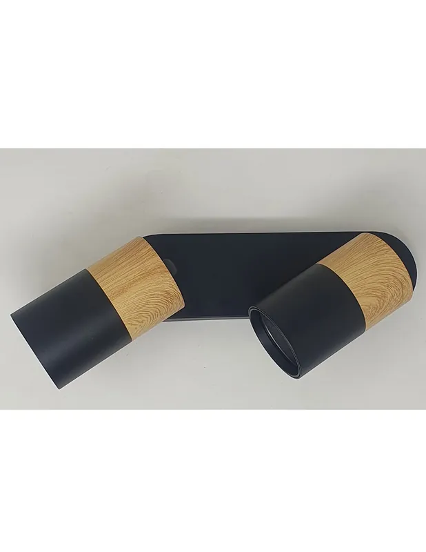 Regleta 2 Focos Cilindro Combinado Madera Tendencia