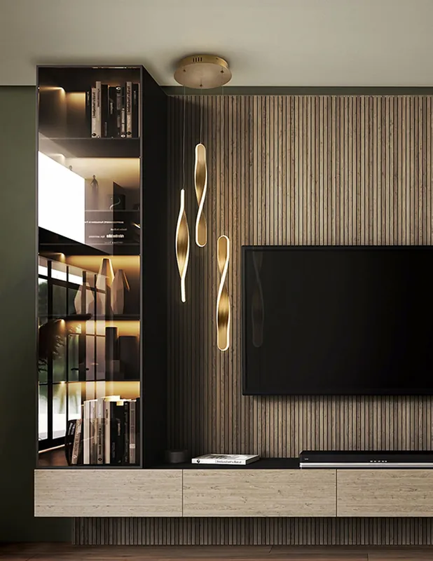 Últimas Unidades Twist Lámpara 3 Luces Schuller Oro Cepillado