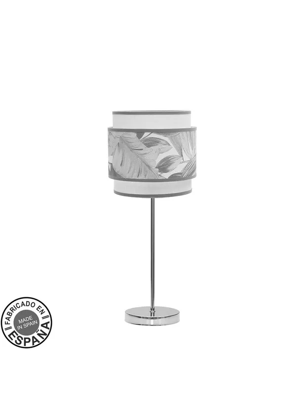 Últimas Unidades Lámpara Sobremesa Cromo Pantalla Blanca gris
