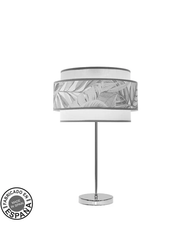 Compra Ahora Lámpara Rinconera Cromo Pantalla Blanca/Gris