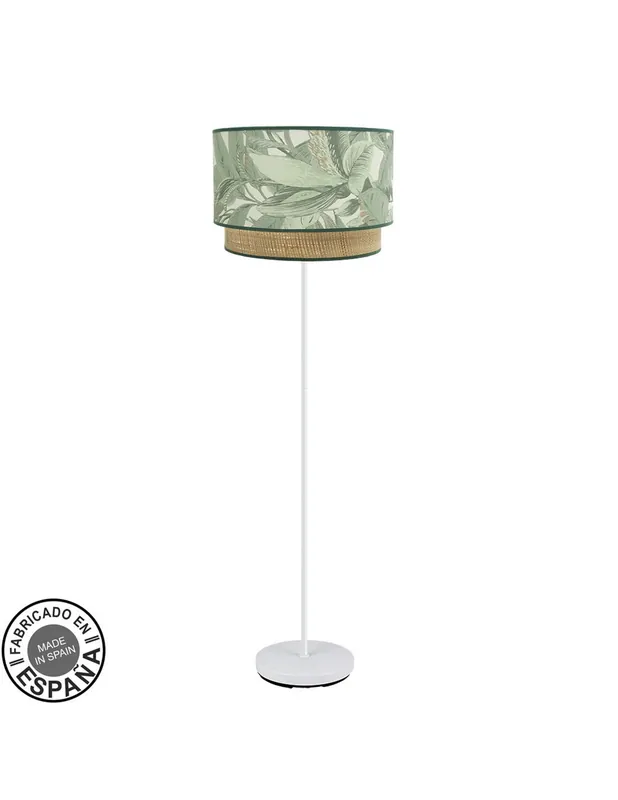 Devolución Gratuita Congo Lámpara de Pie blanca Pantalla Verde/Natural