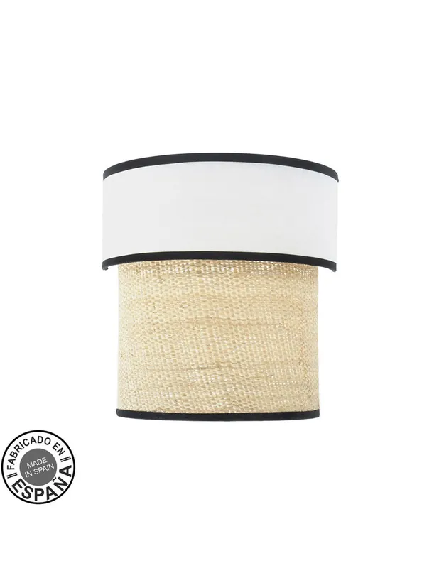 Auténtico Camboya Aplique de Pared Negro, Blanco y Natural