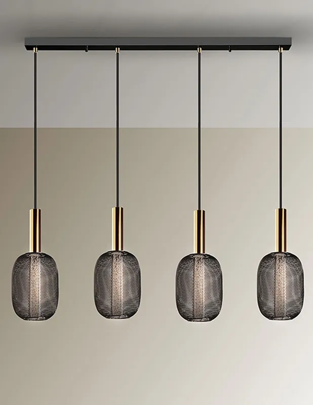 Directo De Fábrica Micrón Lámpara de Techo 4 Luces Oro Y Negro