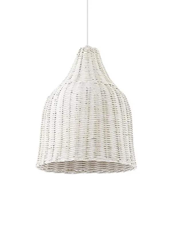 Tendencia Lámpara Mimbre Blanco