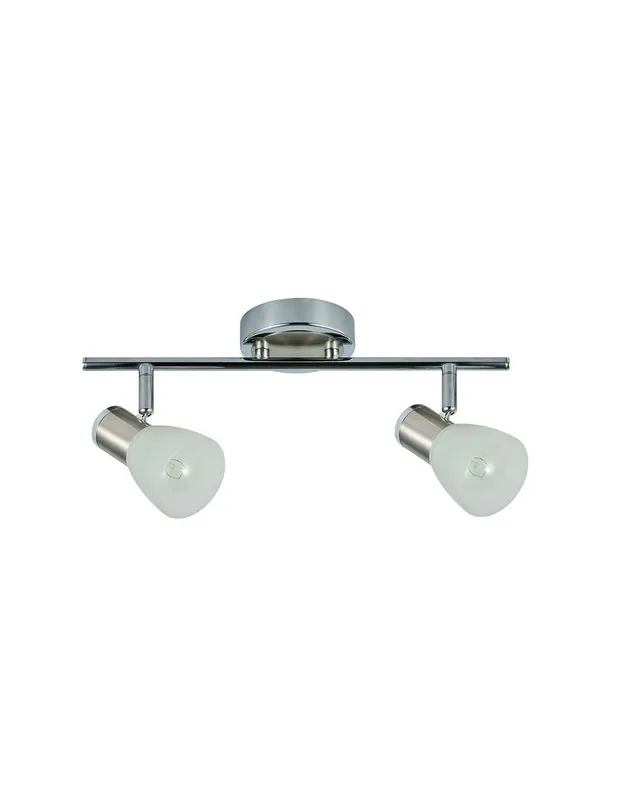 Regleta 2 Focos Orientable Metal Níquel con Cristal Envío Internacional