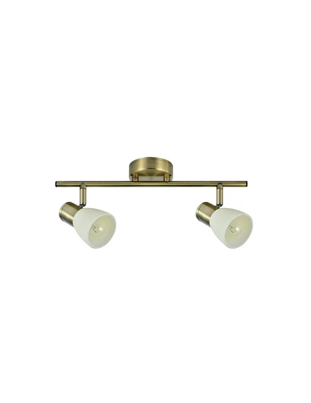 Popular Regleta 2 Focos Orientable Metal Cuero con Cristal