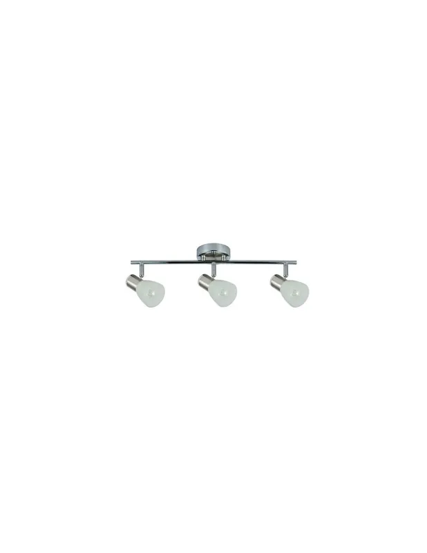Regleta 3 Focos Orientable Metal Níquel con Cristal Directo De Fábrica