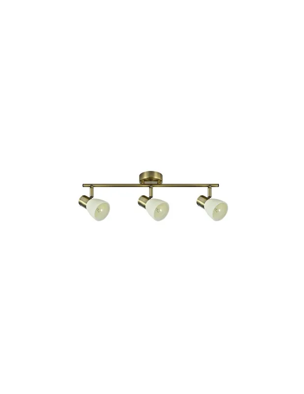 Regleta 3 Focos Orientable Metal Dorado con Cristal Disponible Ahora