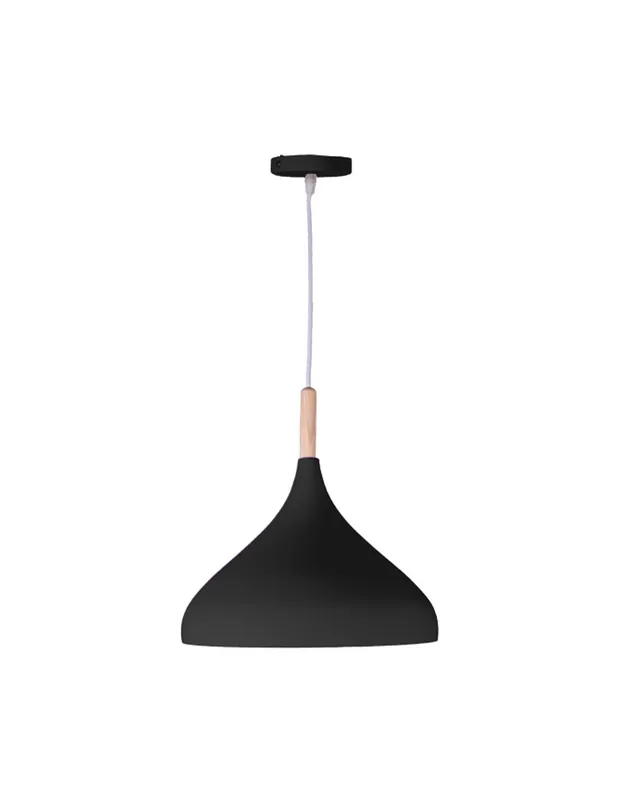 Lámpara de Techo Metal y Madera de 30 Negro Ocasión Especial