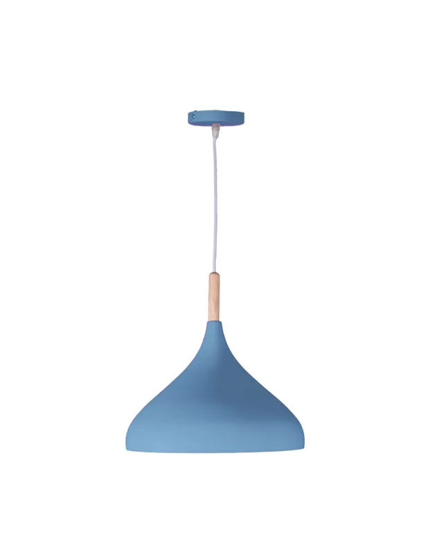 Devolución Gratuita Lámpara de Techo Metal y Madera de 30 Azul