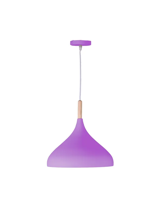 Lámpara de Techo Metal y Madera de 30 lila Entrega Rápida