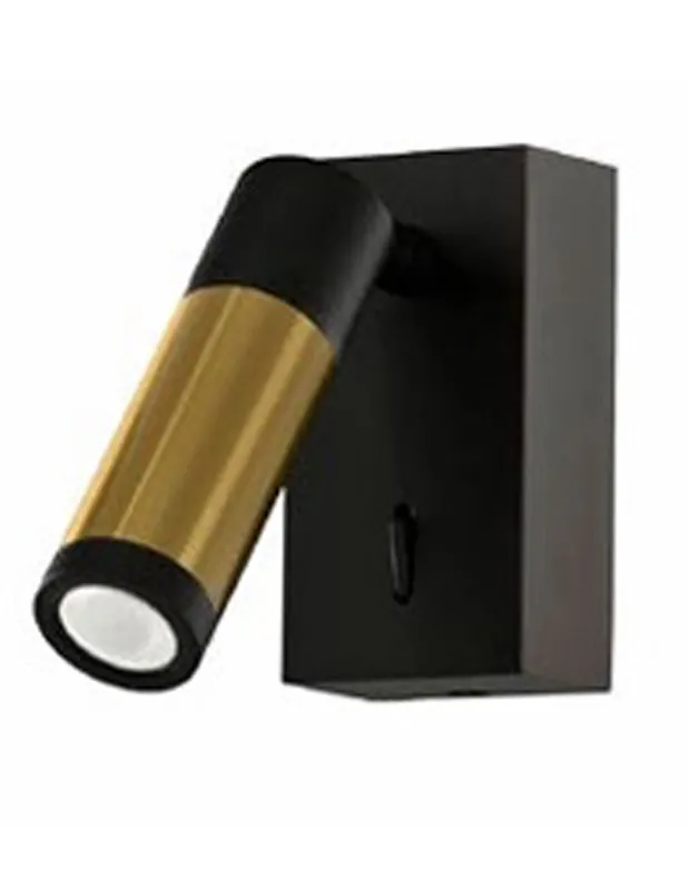 Aplique Hotel Negro Cuero Led Bombilla Desmontable Solo Hoy