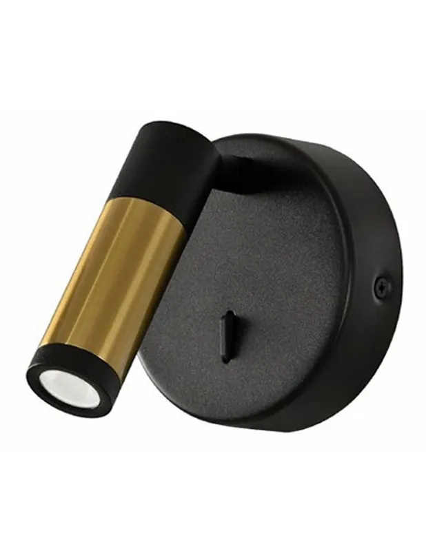Aplique Circular Negro Cuero Led Bombilla Desmontable Popular