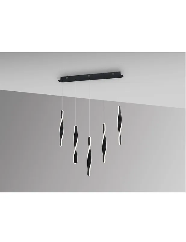 Ordena Ya Twist Lámpara de Techo Negra 5 Luces Schuller