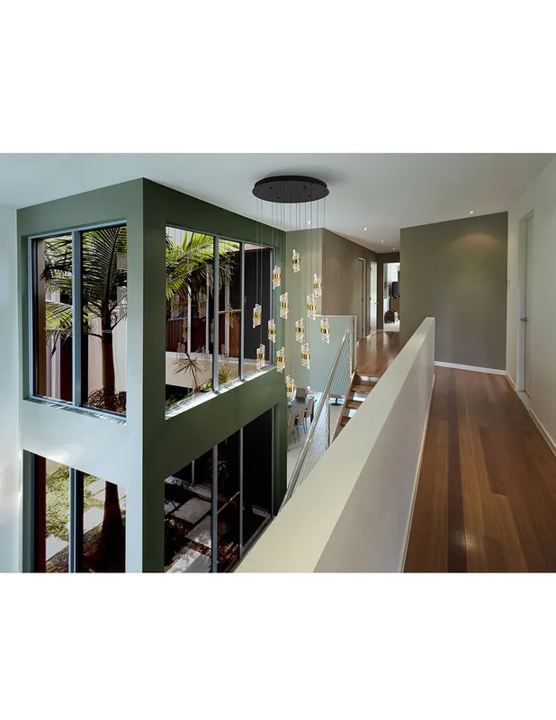 Iliada Lámpara 13 Luces Negro Oro Dimable Schuller Popular