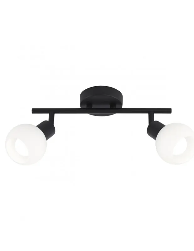 Regleta 2 Luces Orientable Negra Bestseller