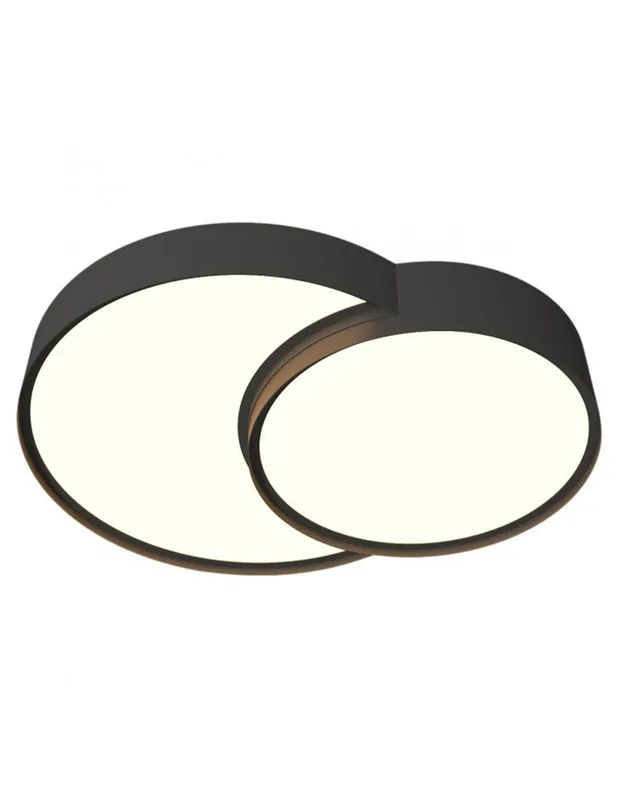 Premium Lámpara Plafón Doble Circulo Negro
