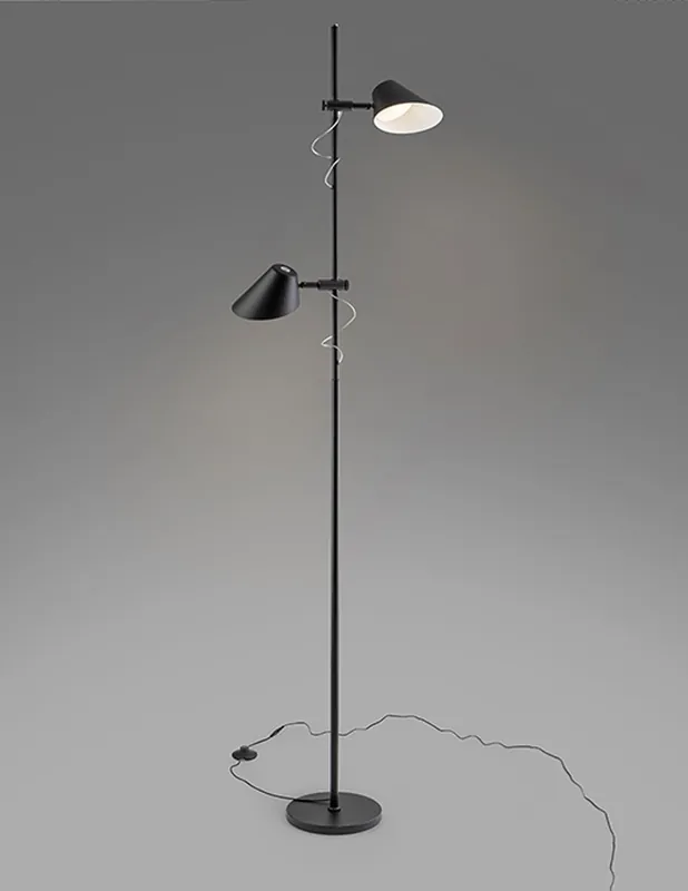 Esino, Lámpara de Pie 2 Luces Negro Schuller Ocasión Especial
