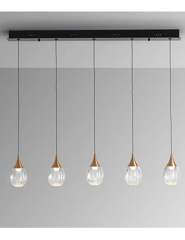 Lámpara Corina Lineal 5 Luces Negro Cobre Schuller Promoción Exclusiva