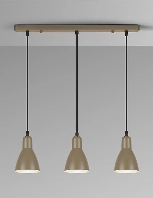 Afra Lámpara Lineal 3 Luces Marrón Schuller A Buen Precio